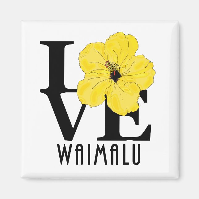 Imã LOVE Waimalu Yellow Hibiscus (Frente)
