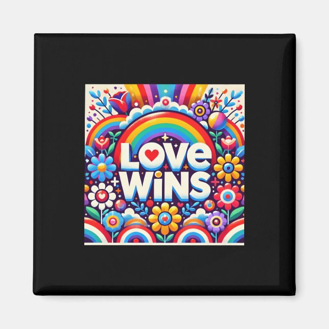 Imã Love Win Art Camisetas Sticker (Frente)