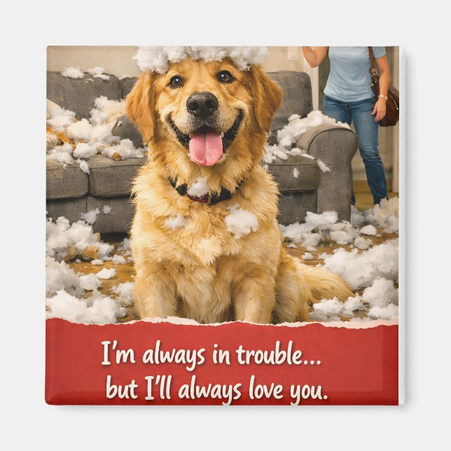 Imã Love you golden retriever fridge magnet product de (Frente)