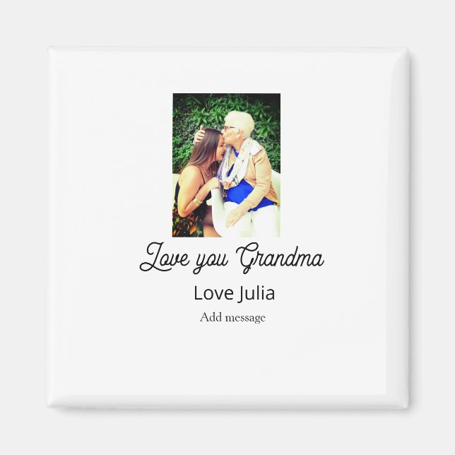 Imã Love you Grandma photo name love message grandkids (Frente)