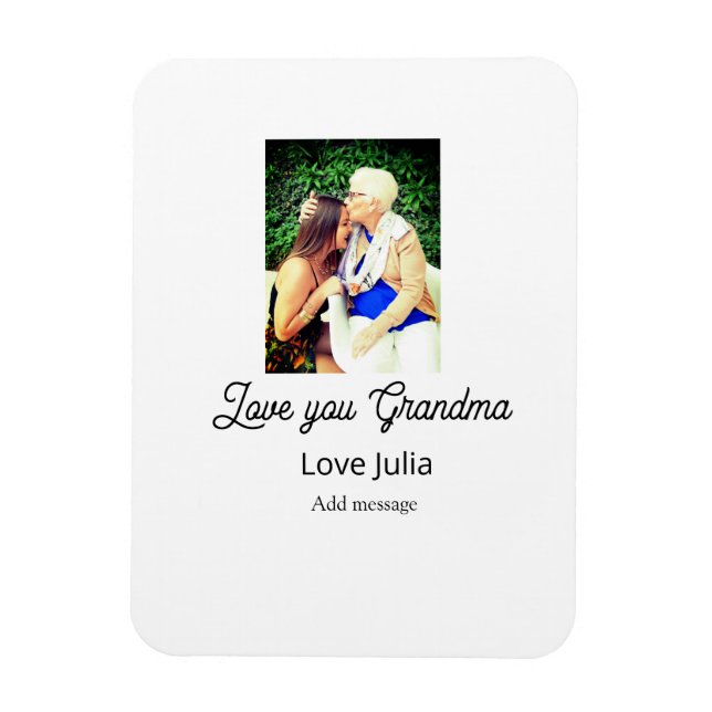 Ímã Love you Grandma photo name love message grandkids (Vertical)