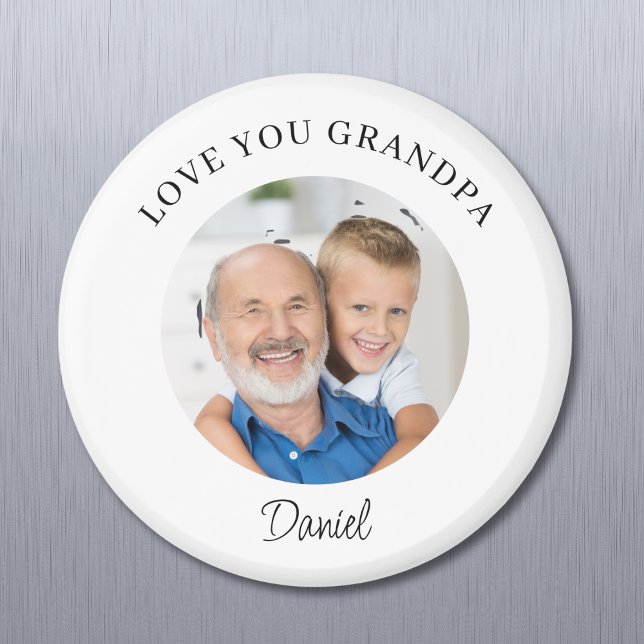 Imã Love You Grandpa Keepsake Photo (Criador carregado)