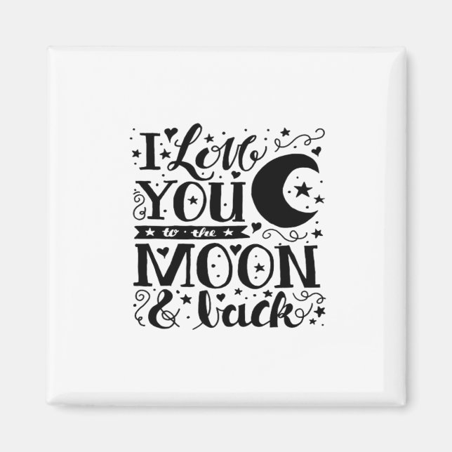 Imã Love You To The Moon And Back Minimal Aesthetic De (Frente)