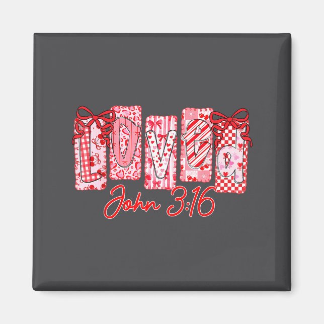Imã Loved John 3 16 Christian Loves Valentine's Day Go (Frente)