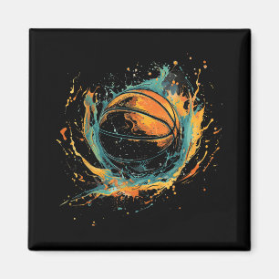 Imã Lover Watercolor Dra, basquetebol Trabalho de arte