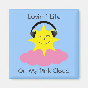 Imã "Lovin' Life On My Pink Cloud sobriety magnet"