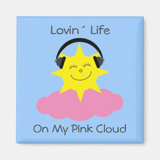 Imã "Lovin' Life On My Pink Cloud sobriety magnet"