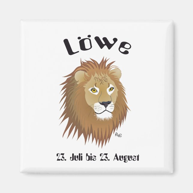 Imã Löwe Sternzeichen Magnet (Frente)