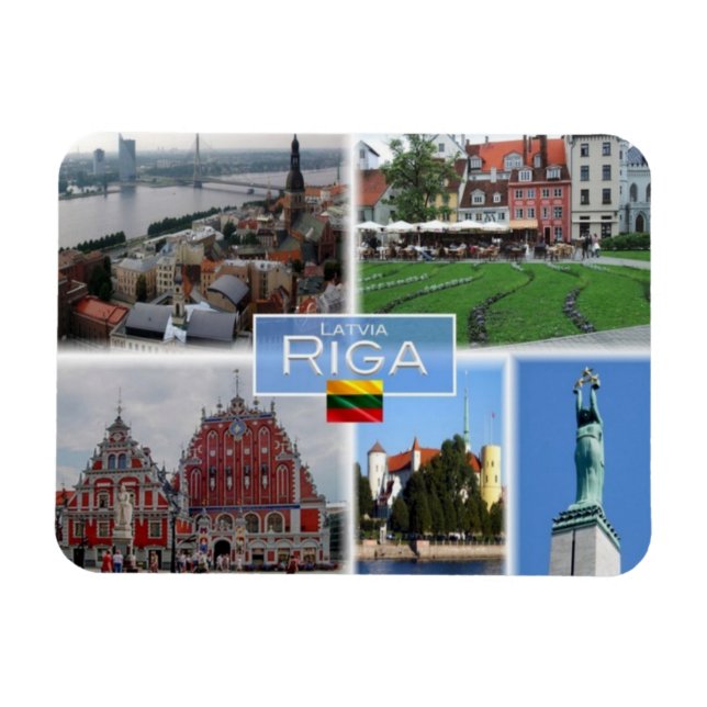 Ímã LT Lituânia Letónia Lietuva - Riga - (Horizontal)