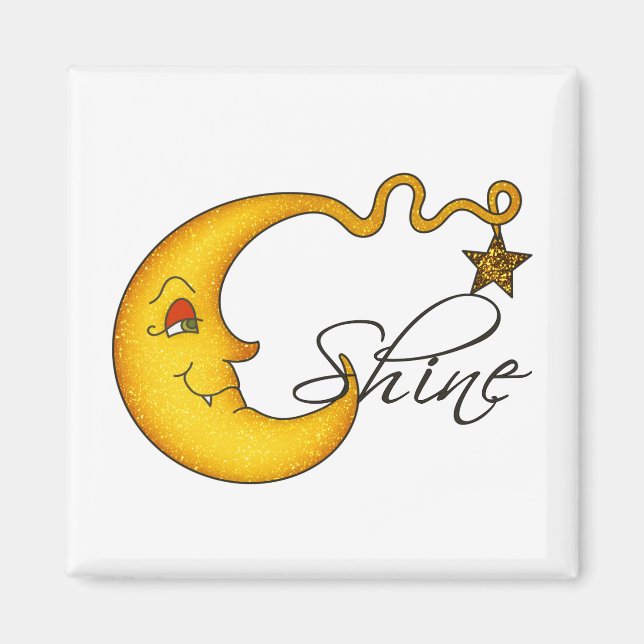 Imã Lua brilhante com estrela (Frente)