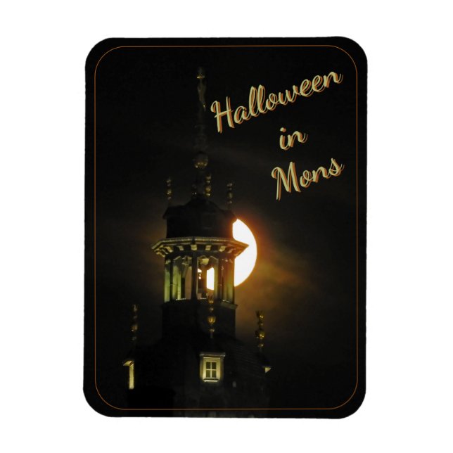 Ímã Lua Cheia no Halloween em Mons, Bélgica (Vertical)