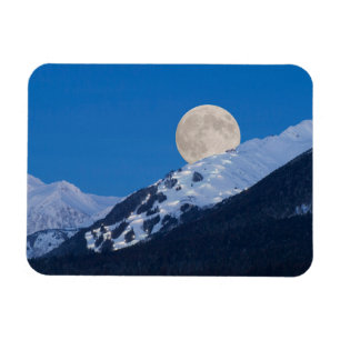 Ímã Lua Cheia Sobre o Alyeska Ski Resort, Alasca