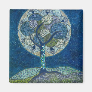 Imã lua no ímã da flor (pintura)