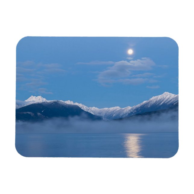 Ímã Lua Pôr-do-Sol | Seabeck, Washington (Horizontal)