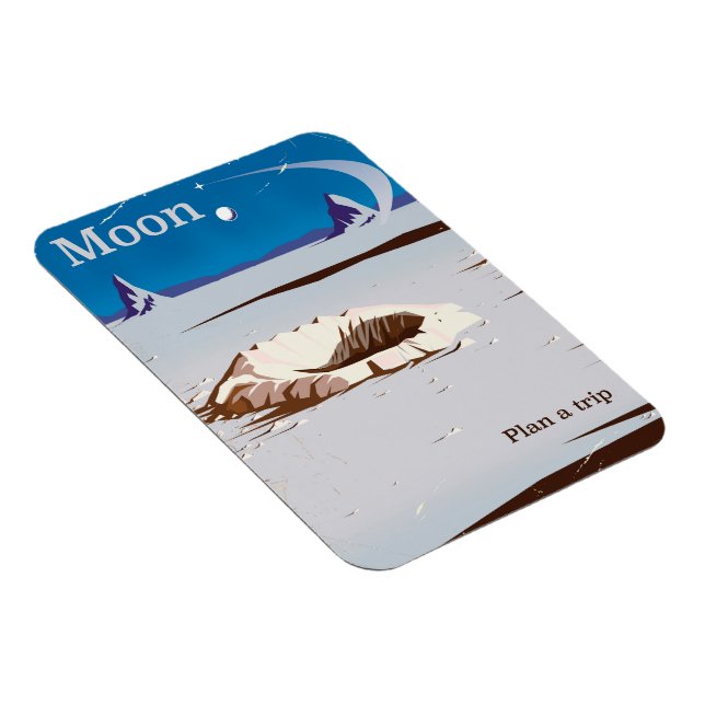 Ímã Lua - poster de viagens de vintage Sci-fi (Lado Direito)