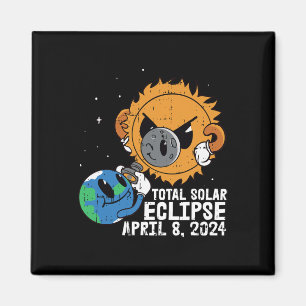 Imã Lua Sun Total Eclipse Solar Abril 8 2024 Totalidad