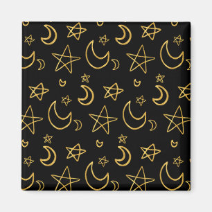 Imã Luas e estrelas Dourado padrão