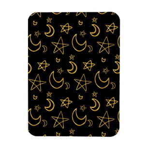 Ímã Luas e estrelas Dourado padrão
