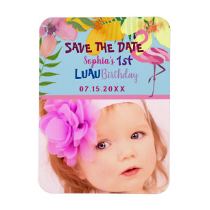 Ímã Luau 1º Aniversário Foto Salvar A Data