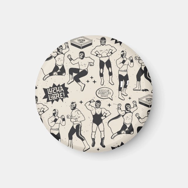 Imã Lucha Libre: Padrão mexicano de lutador (Frente)