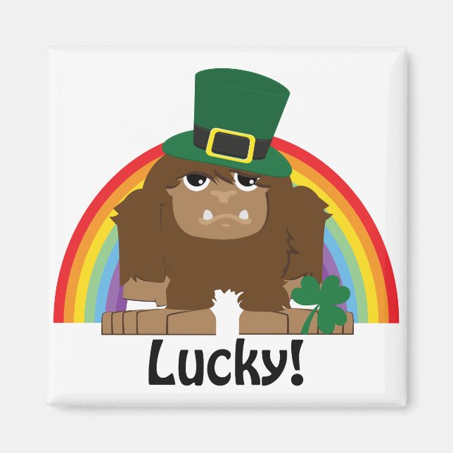 Imã Lucky Bigfoot Leprechaun (Frente)