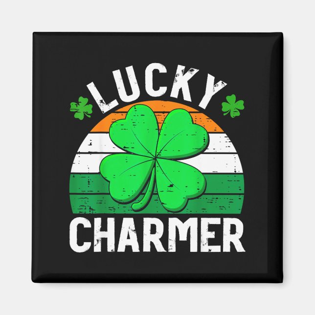 Imã Lucky charmer shirts boys kids girls funny st (Frente)