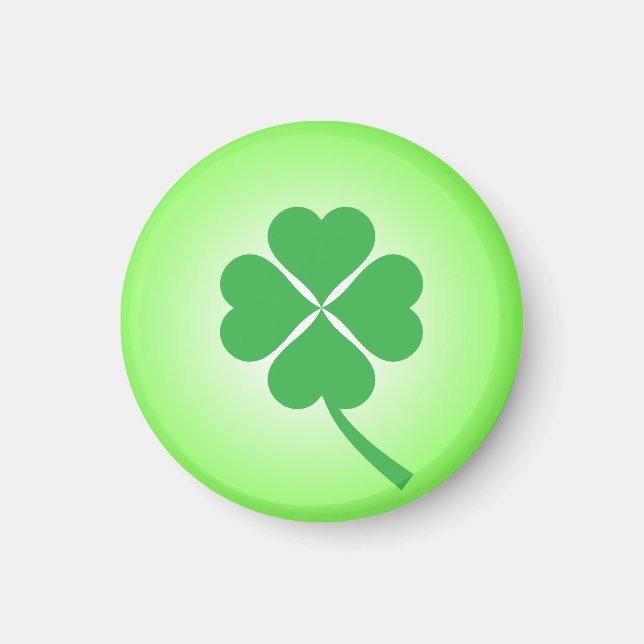 Imã Lucky Four Shamrock Folha Design-87906 (Frente)