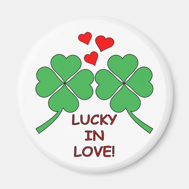 Imã Lucky In Love Heart Clover (Frente)