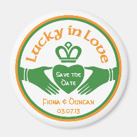 Lucky in Love Irish Weding the Date Magnet