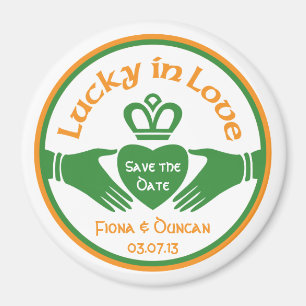 Imã Lucky in Love Irish Weding the Date Magnet