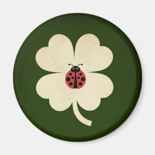 Imã Lucky Ladybug Shamrock verde