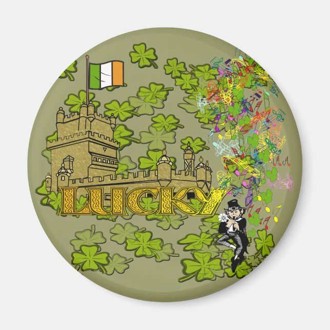 Imã Lucky Leprechaun e seu Castelo Irlandês (Frente)