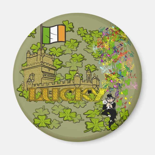 Imã Lucky Leprechaun e seu Castelo Irlandês (Frente)