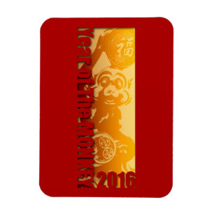 Ímã Lucky Monkey Year 2016 Greeting Magnet V