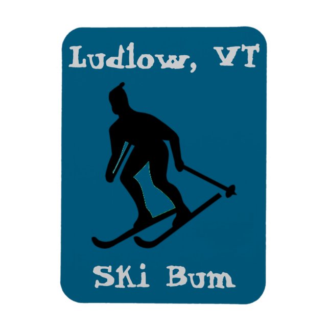 Ímã Ludlow, VT Icy Ski Bum (Hardpack Vermont Skiing) (Vertical)