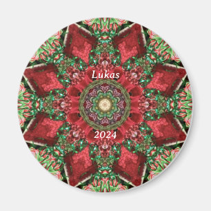 Imã LUKAS 2024 ~ Caleidoscópio vermelho, verde e amare