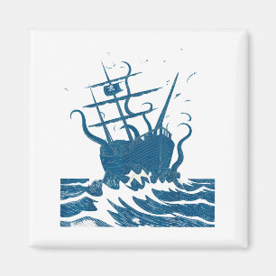 Imã Lula Kraken Polho Japonês Retro Taxa Navio Vintage