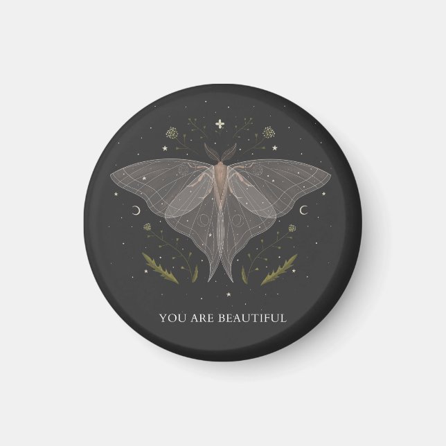 Imã Luna Moth - Você é bonita (Frente)