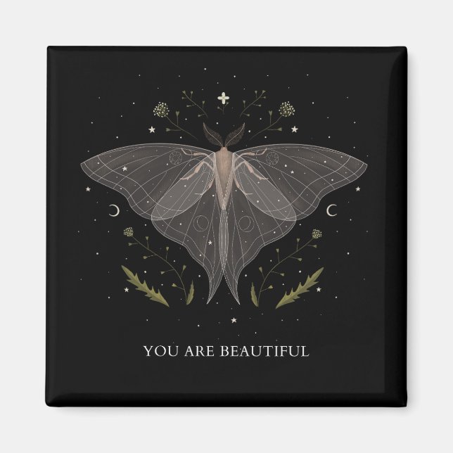 Imã Luna Moth - Você é bonita (Frente)