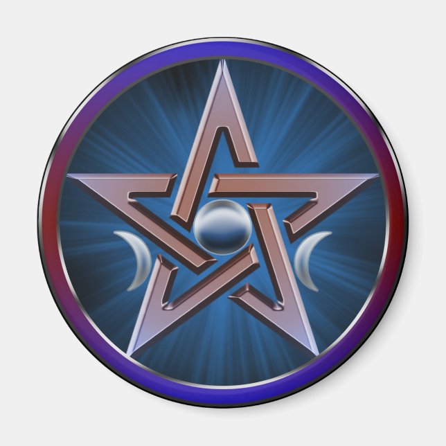 Imã Lunar Deusa Pentagrama Magnet (Frente)