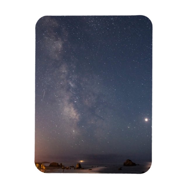 Ímã Lunar Eclipse e Via Látea | Bandon Beach Oregon (Vertical)