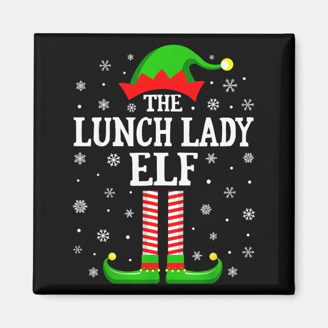 Imã Lunch Lady Elf Funny Christmas Family Matching  (Frente)