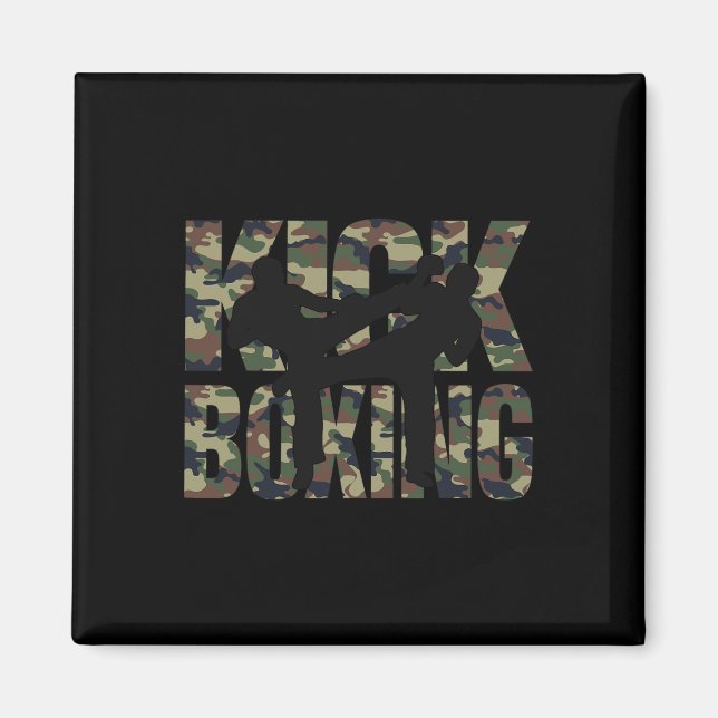 Imã Luta de Kickboxing com Design Grunge entre Dois Lu (Frente)