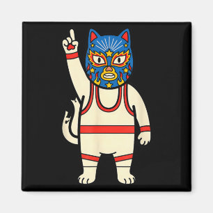 Imã Luta Livre Gato Luta Luchador Divertido Retro