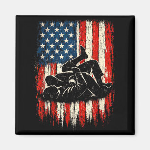Imã Lutador Patriótico da Bandeira Americana Gráfica