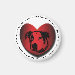 Imã Luv-A-Bull American Bulldog Pit Bull Heart