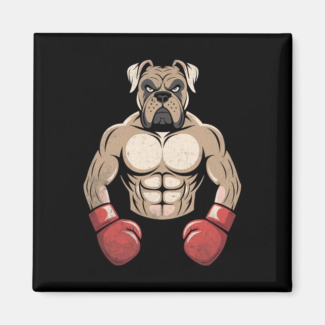 Imã Luvas de Boxe de Cachorro Boxer Cães de Estimação  (Frente)