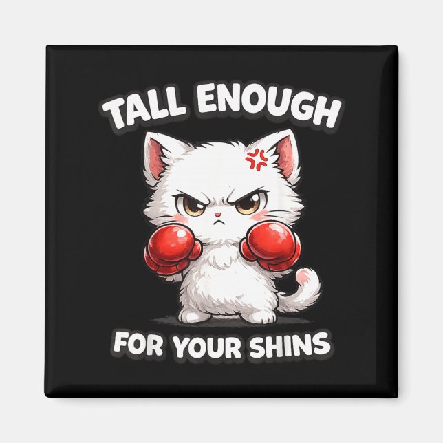 Imã Luvas de Boxe de Gato Bravo Fofo Sarcástico Engraç (Frente)