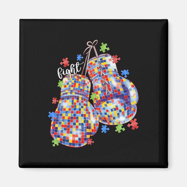 Imã Luvas de Boxe Peça de Quebra-Cabeça de Conscientiz (Frente)