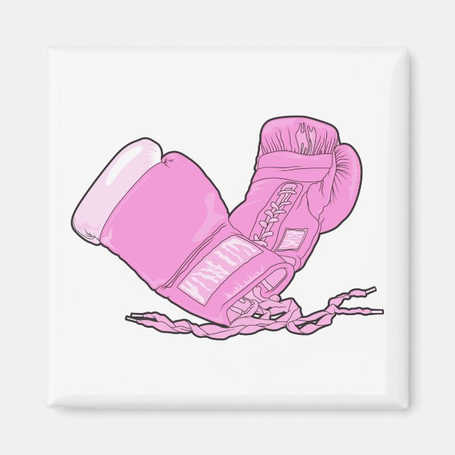 Imã Luvas de boxe rosa em vetor (Frente)